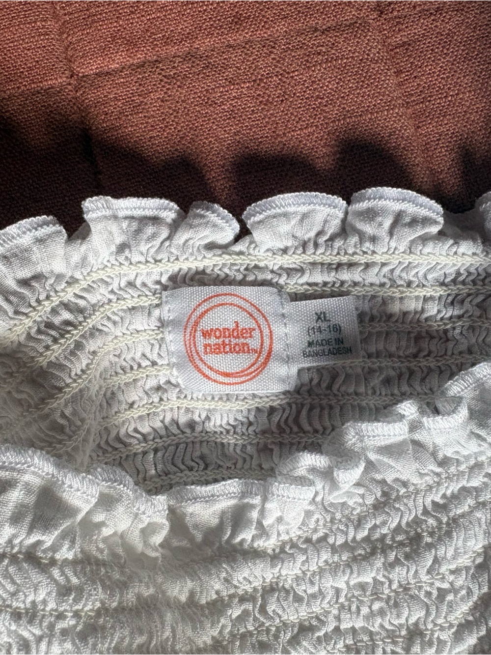 White Smocked Puff Sleeve Top- Boho- Cottage- Size XL - Picture 4 of 7